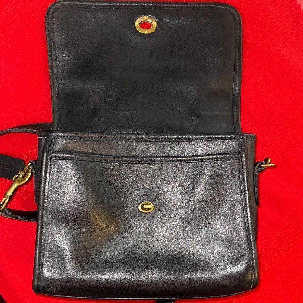 Authentic Vintage Coach Court Black Leather Top-Handle Shoulder Bag 9870 - Picture 14 of 14